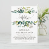 Foliage Baptisc Einladung (Stehend Vorderseite)