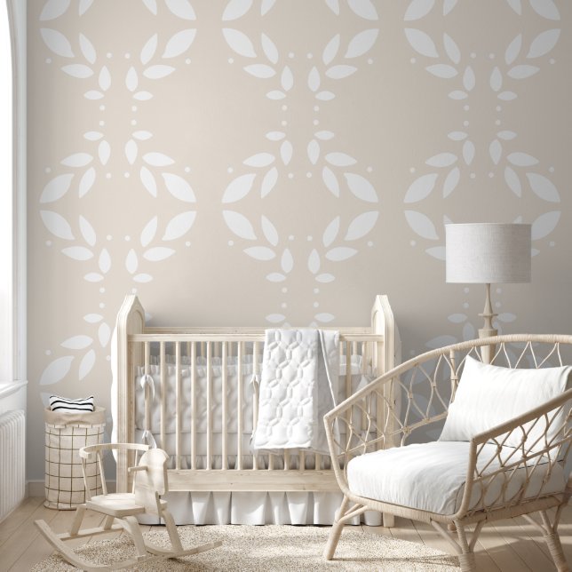 Foliage Beige Muster Tapete (Kinder)