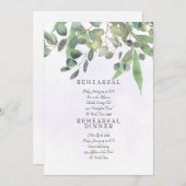 Foliage Blasslavender Splash Wedding Einladung (Vorne/Hinten)