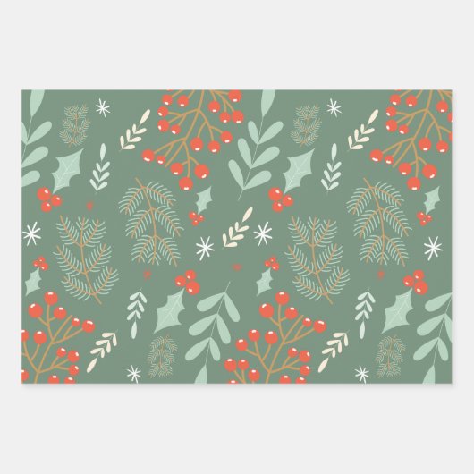 Foliage Blätter Berries Sternmuster (Vorderseite 3)