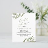 Foliage Blätter BUDGET Brautdusche Einladung (Stehend Vorderseite)