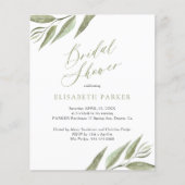 Foliage Blätter BUDGET Brautdusche Einladung (Vorderseite)