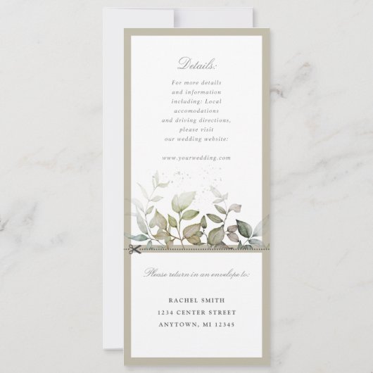 Foliage Blätter Hochzeit laden wir uAwg angefügt Einladung (Rückseite)