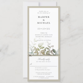 Foliage Blätter Hochzeit laden wir uAwg angefügt Einladung