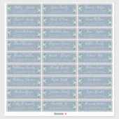 Foliage Blue Wedding Guest Address Labels (Blatt)