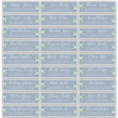 Foliage Blue Wedding Guest Address Labels (Vorderseite)