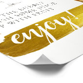 Foliage Blush Bridal Brunch Mimosa Bar Sign Poster (Ecke)