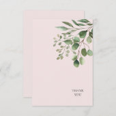 Foliage Blush Wedding Vielen Dank Dankeskarte (Vorne/Hinten)