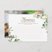 Foliage Botanicals Erinnerungen Custom Foto Memori RSVP Karte (Vorne/Hinten)