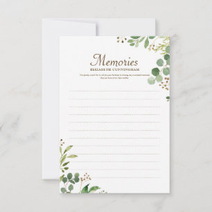 Foliage Botanicals Erinnerungen Custom Foto Memori RSVP Karte