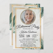 Foliage Botanische Blätter Foto Renten Party Einladung (Vorne/Hinten)