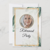 Foliage Botanische Blätter Foto Renten Party Einladung (Rückseite)