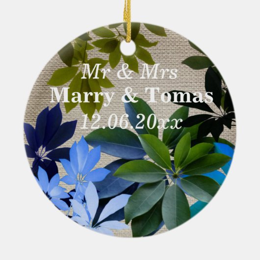Foliage, botanische Kunst Save the Date Ornament (Hinten)