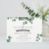 Foliage Bouquet Save the Date-Karte Date (Stehend Vorderseite)
