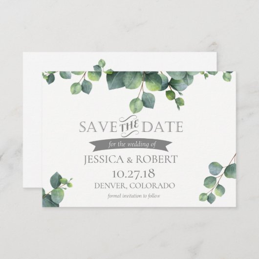 Foliage Bouquet Save the Date-Karte Save The Date (Vorne/Hinten)