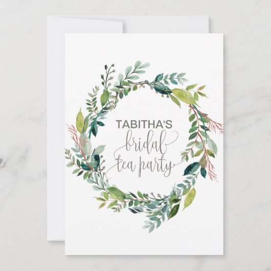 Foliage Bridal Tee Party Einladung (Rückseite)