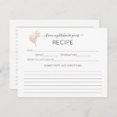 Foliage Calligrafy Brautparty Rezept Card Begleitkarte (Vorne/Hinten)