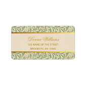 Foliage Calligraphy Imitate Gold Foil Green Blätte Adressaufkleber (Vorne)