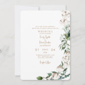 Foliage & Cotton Modern Gold Rounded Wedding Einladung (Vorderseite)