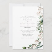 Foliage & Cotton Moderne Hochzeit Einladung (Vorderseite)