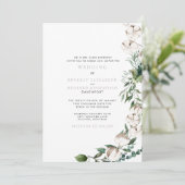 Foliage & Cotton Moderne Hochzeit Einladung (Stehend Vorderseite)