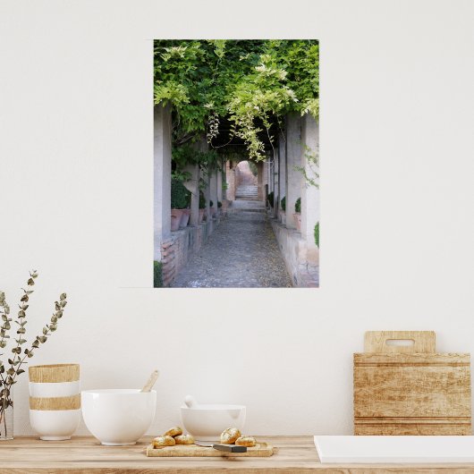 Foliage Covered Walkway, Spanien Poster (Küche)