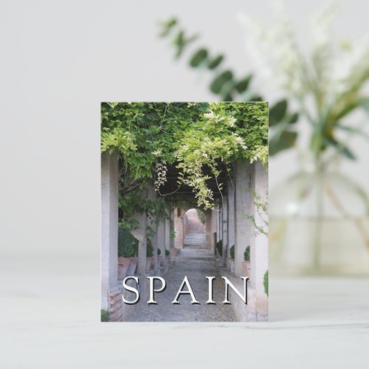 Foliage Covered Walkway, Spanien Postkarte (Stehend Vorderseite)