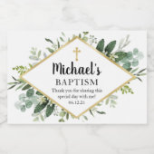 Foliage Cross Mini Sparkling Weinflaschen Etikett (Einzelnes Label)