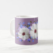 Foliage Daisy Vergiss mich nicht auf Lavendel Hint Kaffeetasse (Vorderseite Links)
