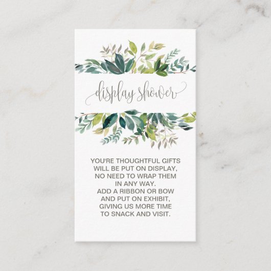 Foliage Display Dusche Begleitkarte (Vorderseite)