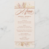 Foliage Duet Cream Terracotta Botanische Hochzeit Menükarte (Vorderseite)