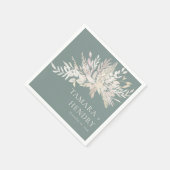 Foliage Duet Sage Green Almond Botanische Hochzeit Serviette (Ecke)