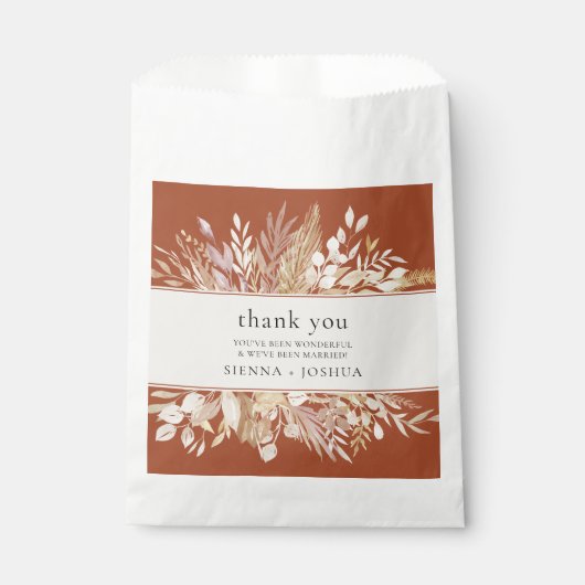 Foliage Duet Terracotta Cream Botanic Vielen Dank Geschenktütchen (Vorderseite)