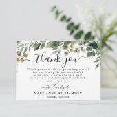 Foliage Elegante Beerdigungsnahrung Dankeschön Kar Dankeskarte (Stehend Vorderseite)