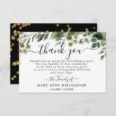 Foliage Elegante Beerdigungsnahrung Dankeschön Kar Dankeskarte (Vorne/Hinten)