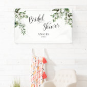 Foliage Elegantes White Individuelle Name Brautpar Banner (Insitu)