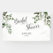 Foliage Elegantes White Individuelle Name Brautpar Banner (Horizontal)
