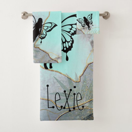 Foliage Fantasy Faiys Personalisiert Badhandtuch Set (Insitu)