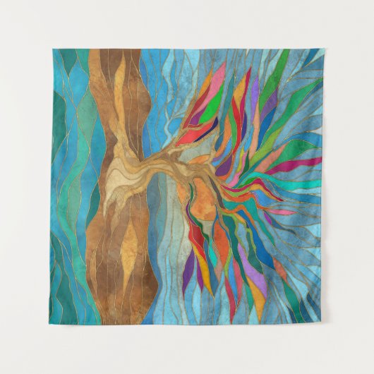 Foliage Fantasy Mosaik Tree Wandteppich (Vorderseite (Horizontal))