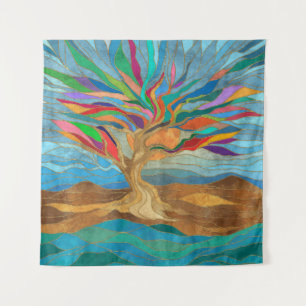 Foliage Fantasy Mosaik Tree Wandteppich