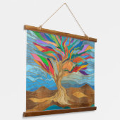 Foliage Fantasy Mosaik Tree Wandteppich Mit Holzrahmen (Gewinkelt)