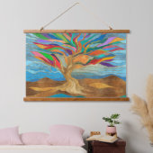 Foliage Fantasy Mosaik Tree Wandteppich Mit Holzrahmen (Schlafzimmer)