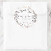 Foliage Geometric Frame Vielen Dank Runder Aufkleber (Tasche)