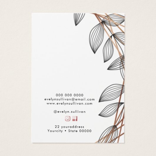 Foliage geometrische Rahmen-Halskette-Grafikkarte (Rückseite)