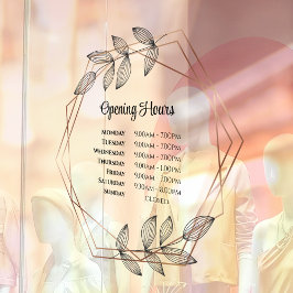 Foliage geometrische Rahmen Öffnungszeiten Fenster Fensteraufkleber