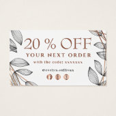 Foliage geometrischer Rahmen dank Discount-Karte (Rückseite)