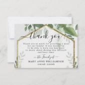 Foliage Gold Glitzer Begräbnis Dankeschön Karte (Vorderseite)