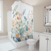 Foliage Green Blue Orange Leaves Duschvorhang (Beispiel)