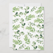 Foliage Green Border Deer Fawn Boys Baby Dusche Einladung (Rückseite)