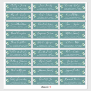 Foliage Green Wedding Guest Address Labels